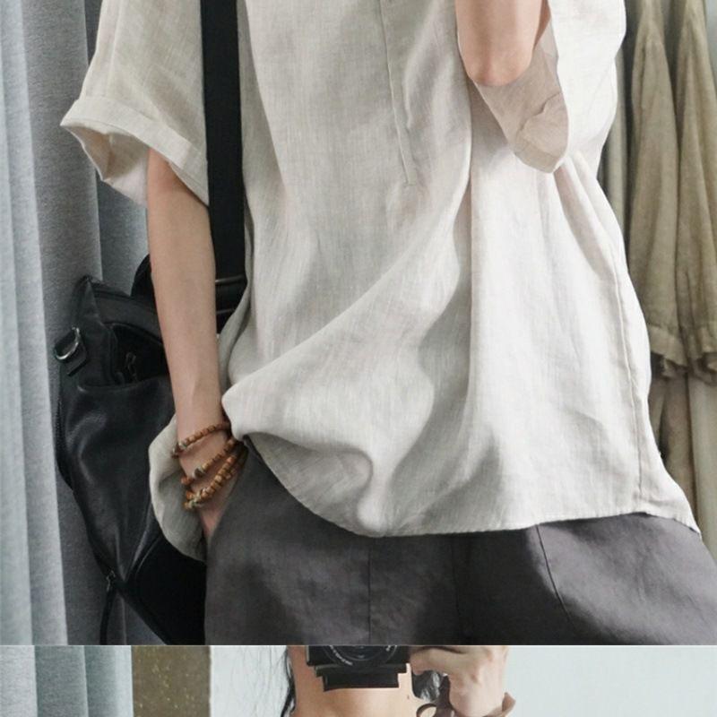 Plus-Size Summer V-Neck Casual Short-Sleeve Top