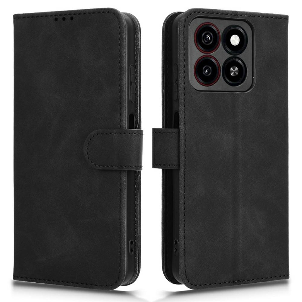 For ZTE Blade A35/A55 Leather Case Skin-Feel Anti-Drop Wallet Flip Phone Cover