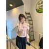 Gentle Sweet Spice Girl Slant Neck Off-Shoulder Bow Short Sleeve T-Shirt Summer Fashion High Sense Slim-fit Versatile Top Ins