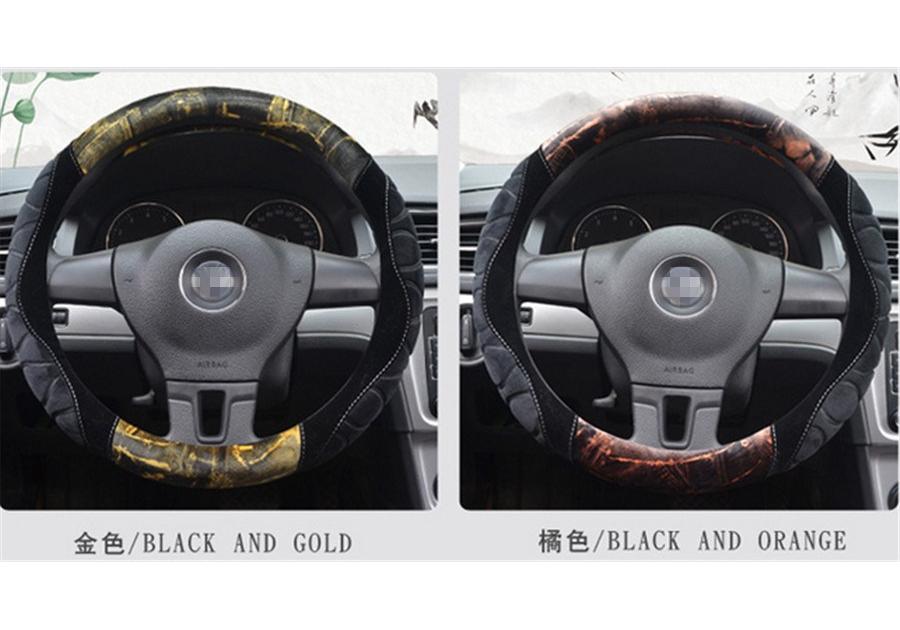 New short plush steering wheel cover flocking car handle warm non-slip for car