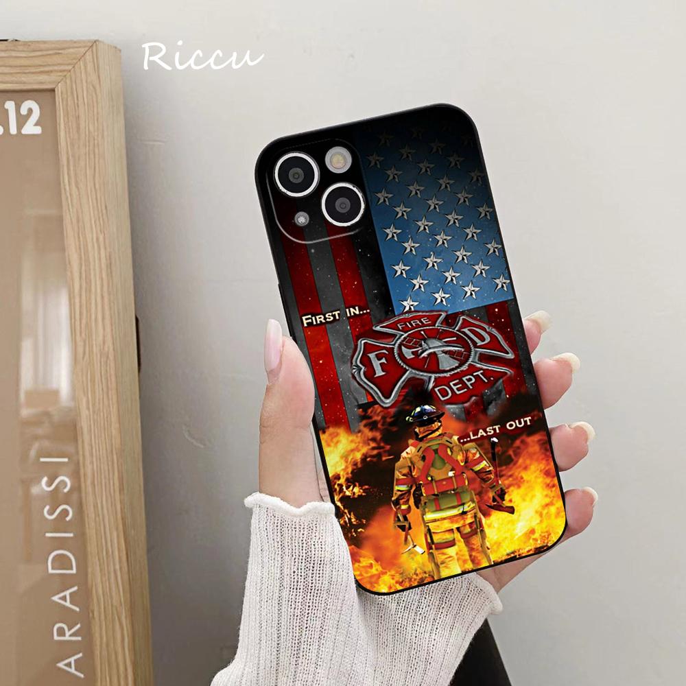 Firefighter Fire Department Fireman Phone Case FOR IPhone 14 11 12 Pro 8 7 Plus X MAX 12 MINI XR XS 13 Covers Fishing Silicone