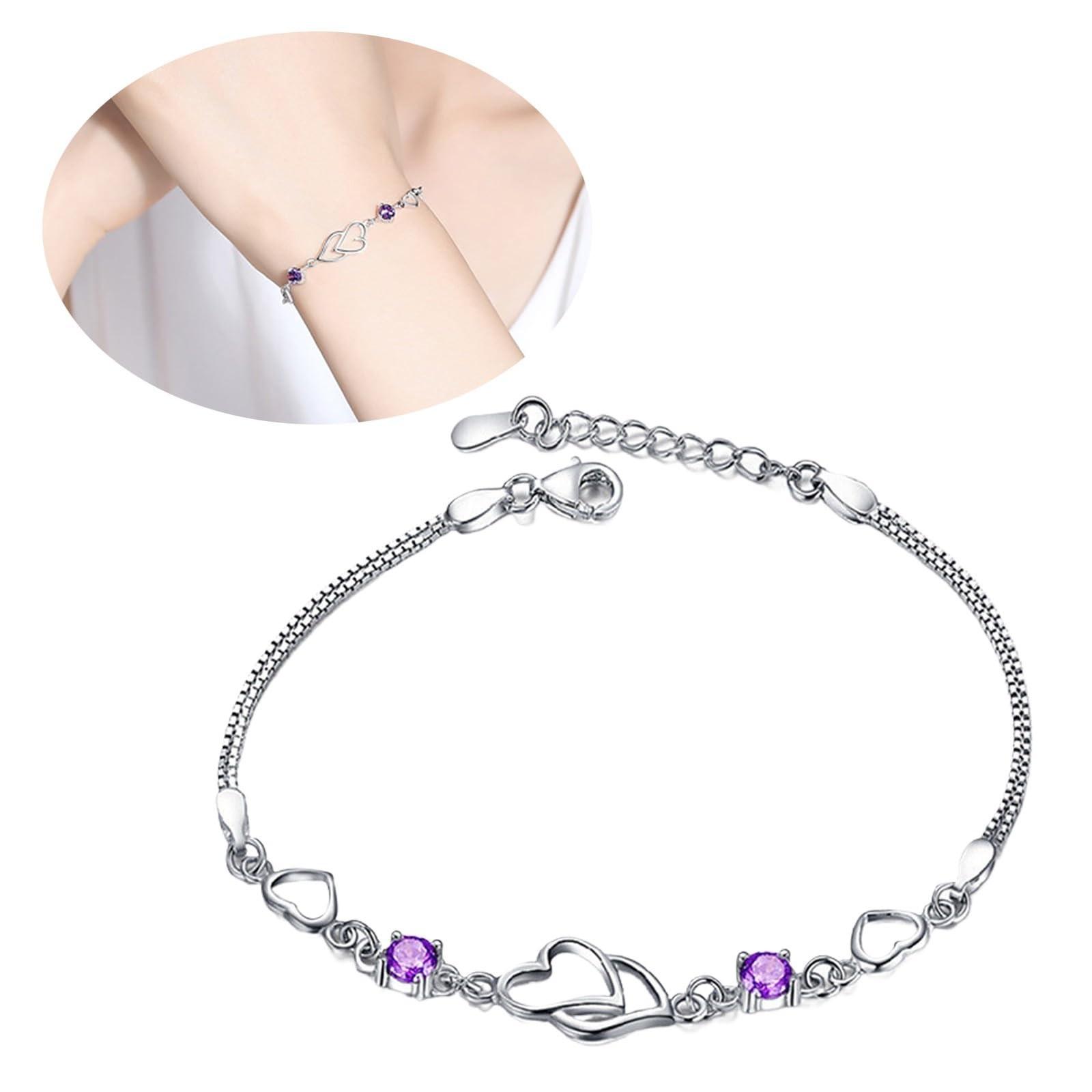 

Регульований Браслет Браслет Серце Любові Підходить Для Жінок Дівчат One Size фіолетовий