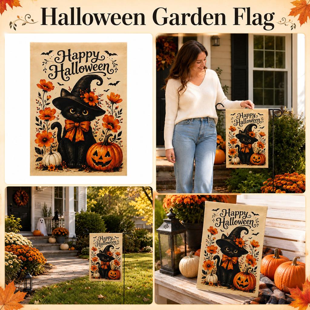 Halloween Garden Flag for Outdoor Yard Decoration, Fall Seasonal Garden Flag