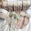 Beige 4cm Embroidered Lace Trim Bow for Hair Accessories, Lolita Ornaments, Bouquet Decoration, Ribbon Craft.
