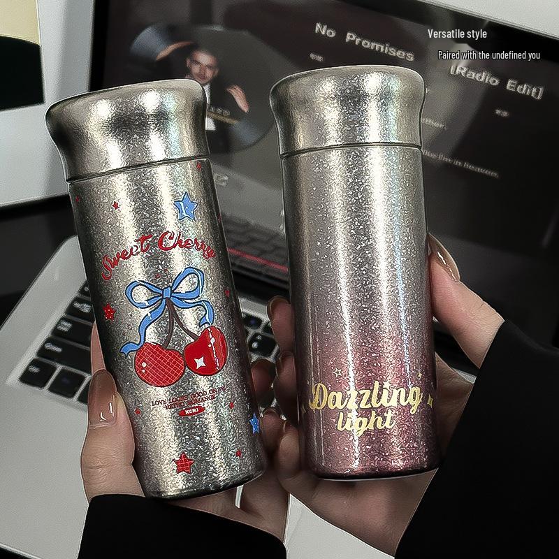 Compact Pure Titanium Tea Thermos for Girls – Stylish Pocket-Sized Cup