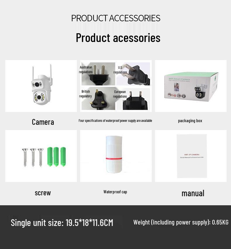 ICSEE Dual Lens 360° HD Night Vision Waterproof WiFi 4G Outdoor Surveillance Camera