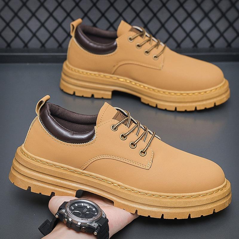 Retro Herren Martin Stiefel Frühling und Sommer neue Low-Top verschleißfeste kurze Stiefel dicksohlige vielseitige Freizeitschuhe