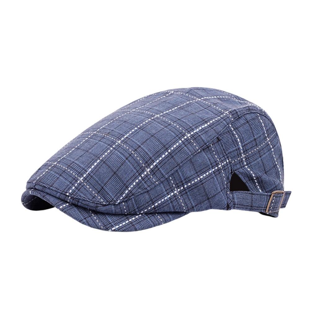 Fashion Spring Summer Newsboy Caps Geometric Print Cotton Flat Peaked Cap Adjustable Casual Painter Beret Hats Men Women