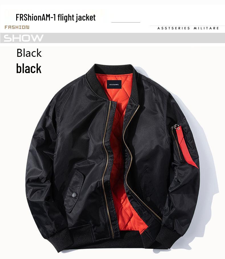 Herren Übergröße Baumwolle Stehkragen Bomberjacke - Trendige Herbst/Winter Sportbekleidung