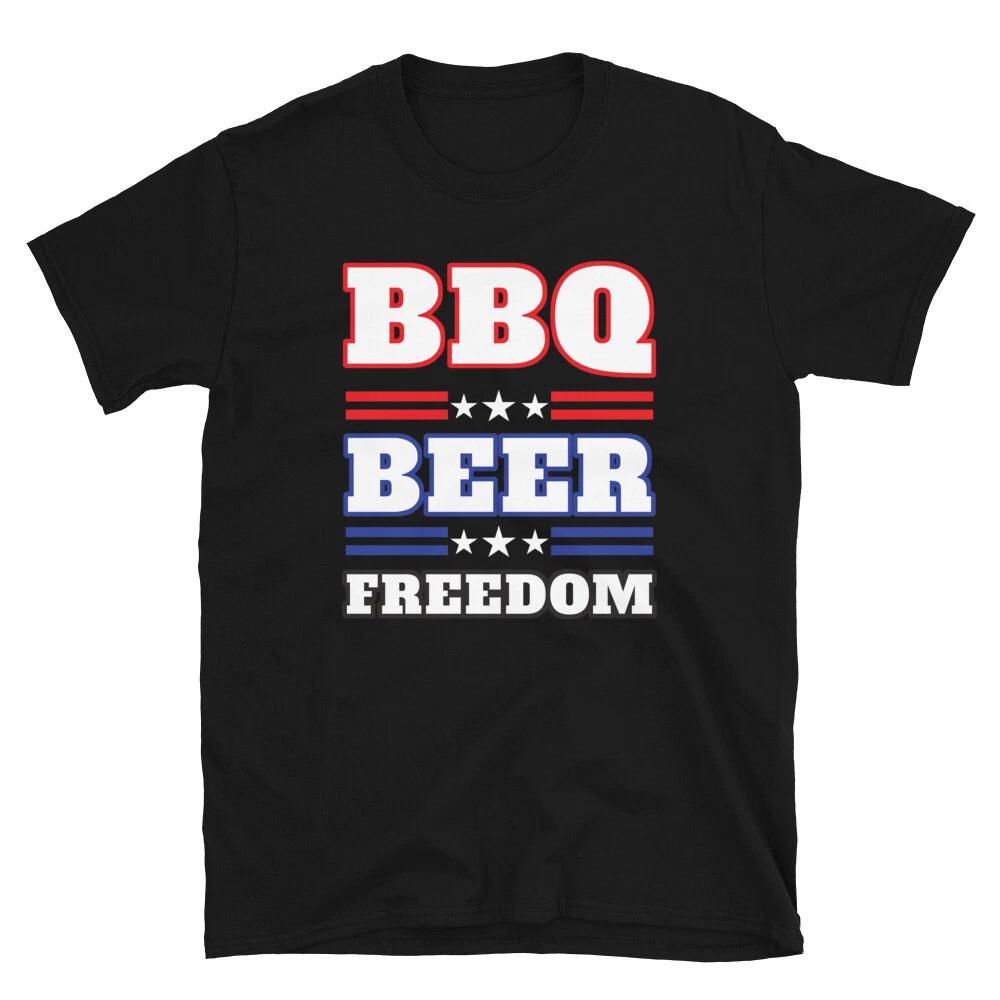 BBQ Beer Freedom 2020 Proud Men design T-shirt L