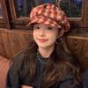 Thin Brim Plaid Beret Hat Irregular Octagonal Newsboy Peaked Hat Fashion Painter Artist Cap  Travel