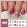 Reusable Blush Nail Art Set: 24 Detachable Wearable Nail Stickers
