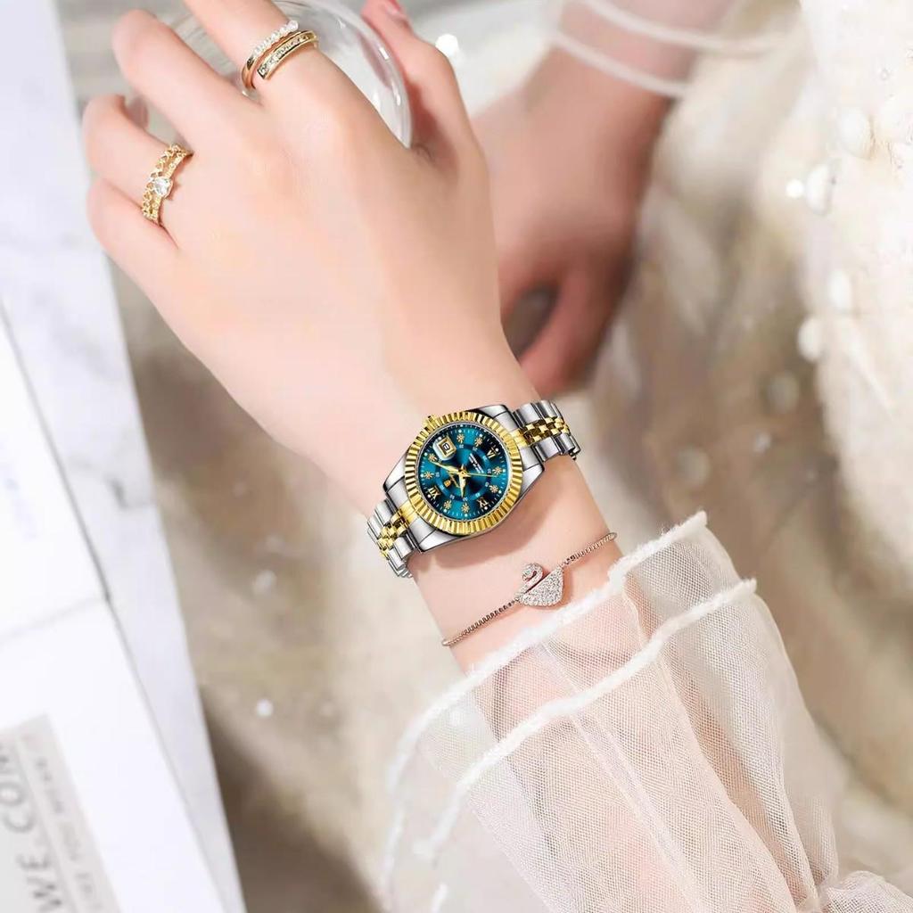 Swiss Women's Fashion Luminous Quartz Watch - Simple, Waterproof, with Calendar for Female Students