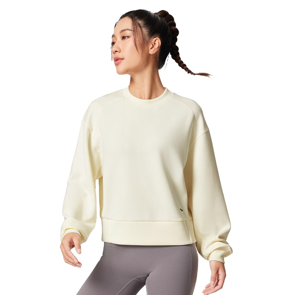Li Ning Fitness Series Sweatshirt Women's Mother Of Pearl White AWDV508-1