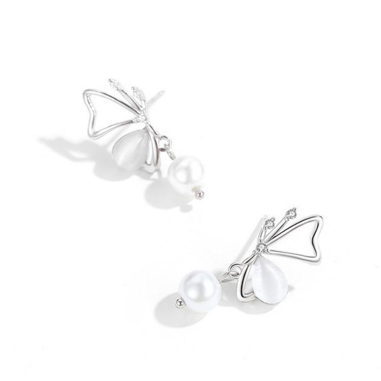 Butterfly Tassel 925 Sterling Silver Needle Earrings – Mori Style for Women