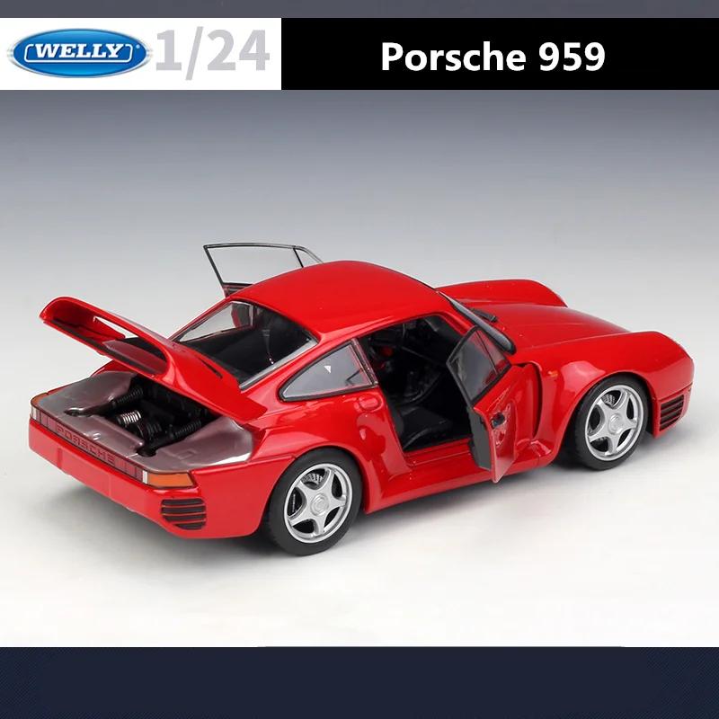 WELLY 1/24 for Porsche 959 Alloy Sports Car Model Diecast Metal Toy Vehicles Car Model High Simulation Collection Toy Gift