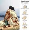 1pc Dairy Cow Printing Lightweight Flannel Blanket, Comfortable and Warm Blanket, for Camping Sofa Bed and Couch Office, In All Seasons