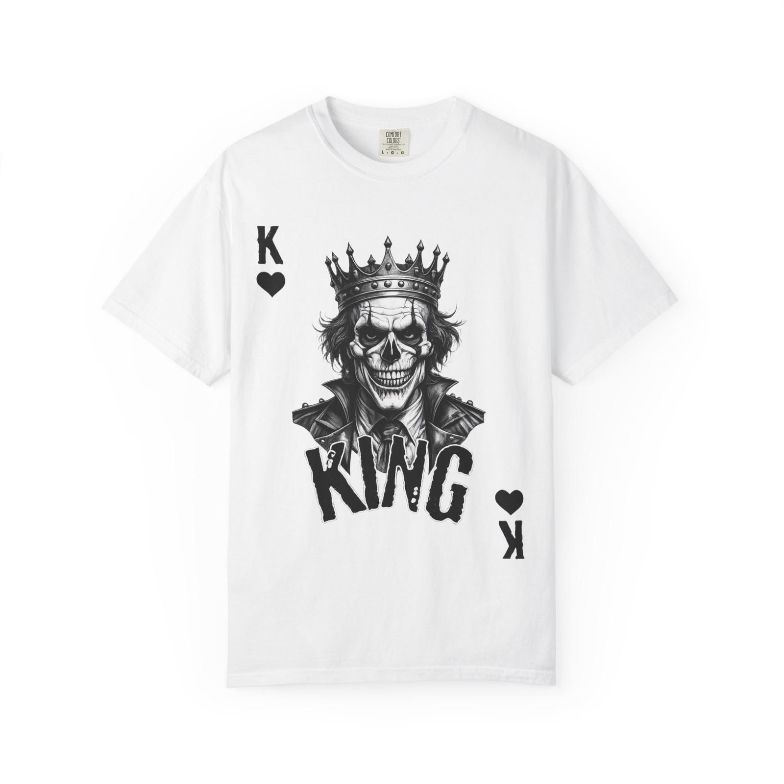 Skull King Playing Card T-shirt | King of Hearts Graphic Tee S