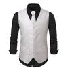 Mens Slim Fit Jacquard Vest Formal Events Host Wedding Performance 2026