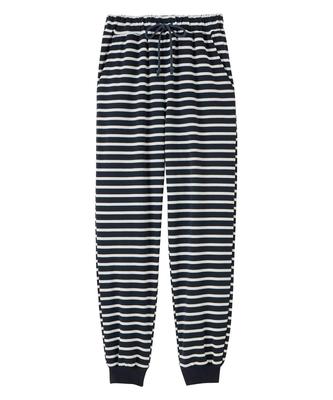 Nissen Loungewear Cotton Blend Smooth Ribbed Hem Lounge Navy Size M Bottoms, Pants, Border,