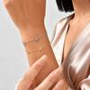 Classic Dainty Gold Plated Bowknot Bracelet for Women , Stainless Steel Thin Chain Bow Charm Bracelet, Minimalist Trendy Jewelry