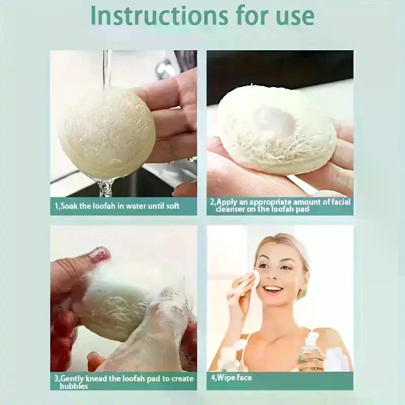 3 Stück Luffa-Handschuh Gesichtswasch-Reinigungstuch Peeling-Schwamm Tiefenreinigung Make-up-Entferner Gesichtsreinigungspad