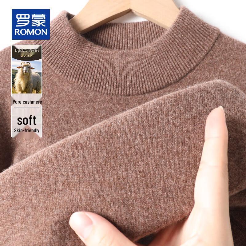ROMON Men's Pure Cashmere Half-Turtleneck Sweater