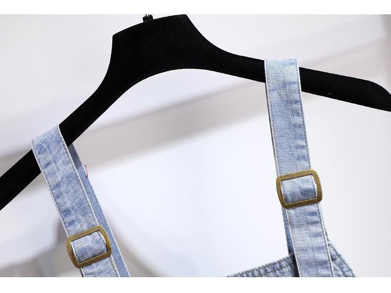Women's Petites French Doll Collar Denim Overall Skirt - Unique Spring 2026 Fashion