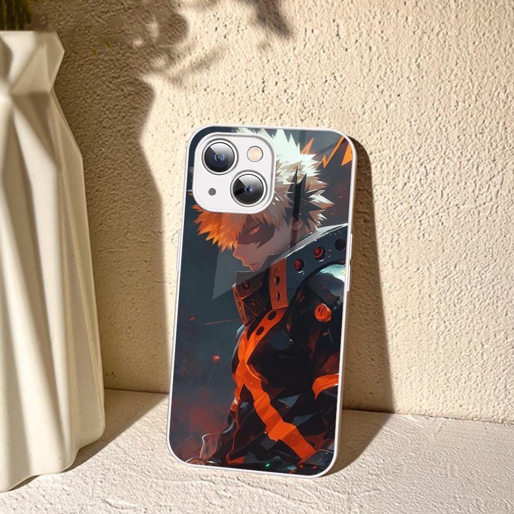 Cartoon B-Bakugo K-Katsuki Phone Case For IPhone 14 13 12 Mini 11 Pro XS Max X XR 14 Plus Tempered Glass Cover