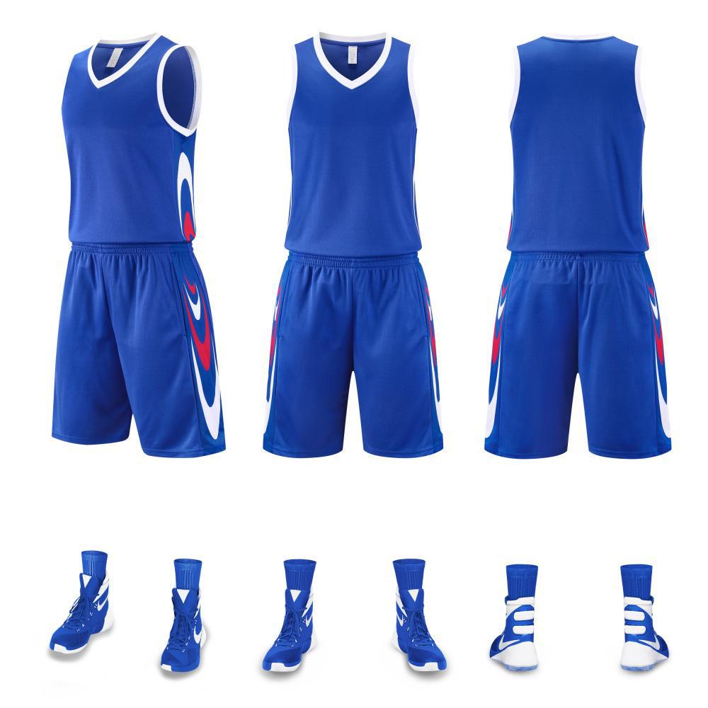 Men's Quick-Dry Breathable Basketball Uniform with Customized Team Letters and Numbers