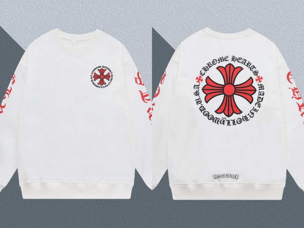 New Chrome Hearts Cross Simple Classic Unisex Round Neck Hoodie Collection