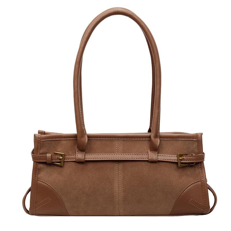 2025 Autumn New Retro Large-capacity Baguette Bag Simple Casual Fashionable Women's Bag Trendy Foreign Shoulder Bag Women