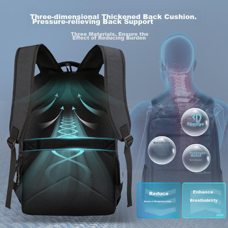 VICTORIATOURIST Laptop Backpack for Men, 17.3-Inch Gaming Notebook Bag, Large Capacity Schoolbag, Travel Business Backpack