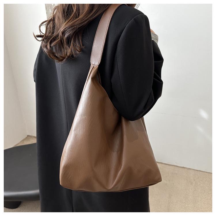 2024 Retro Damska Torba Tote o Dużej Pojemności - Wszechstronna Torba Wiadro na Ramię w Stylu Koreańskim