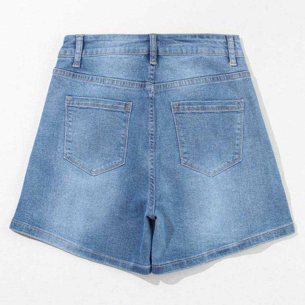 Women High Waisted Baggy Wide Leg Denim Shorts Casual Jean Shorts