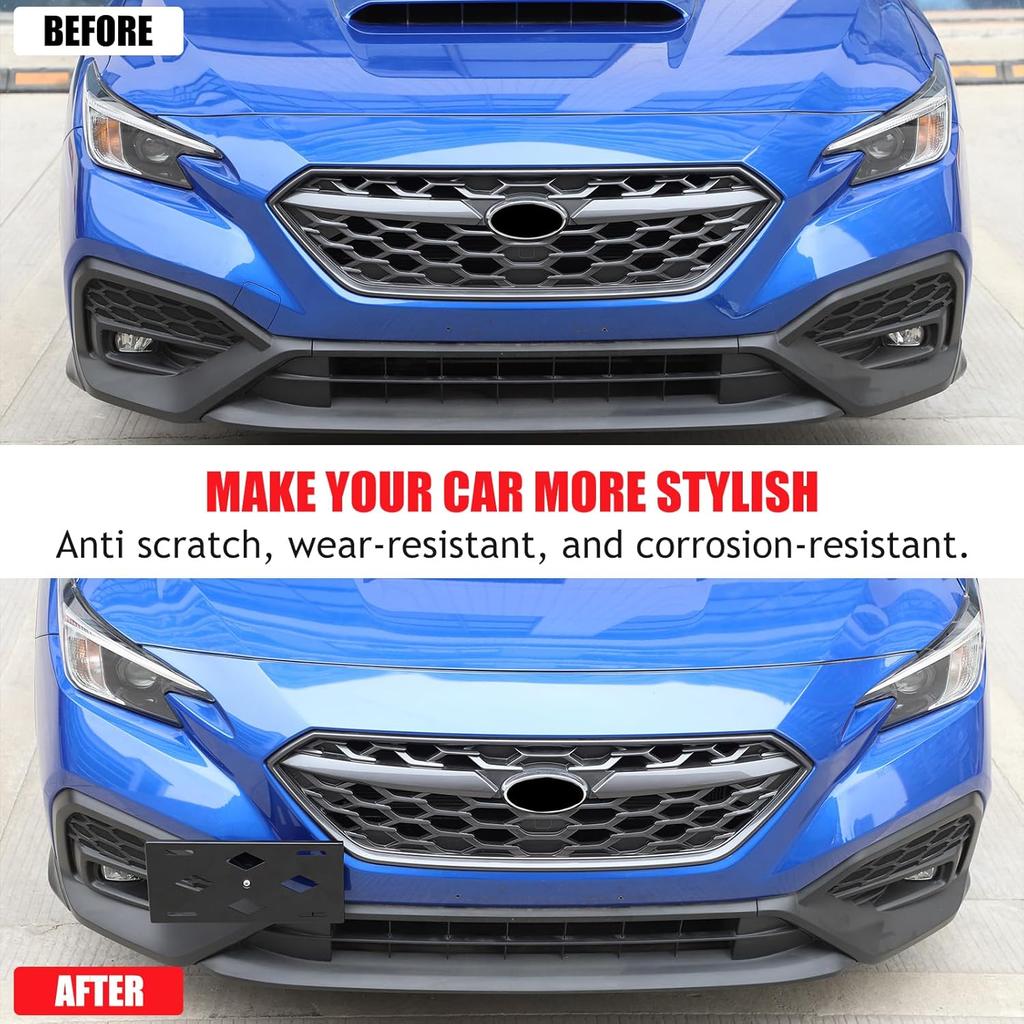 Car Front License Plate Mounting Bracket Compatible with Subaru WRX 2022-2024,Front Bumper Tow Hook License Plate Mount Bracket Tow Bumper Tow Hole