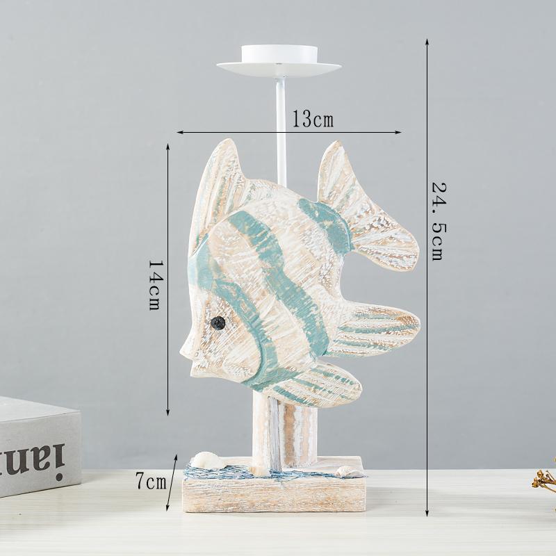 

Средиземноморский стиль Ракушка Рыба Подсвечник Деревянный Подсвечник Орнаменты Украшения Ремесла Реквизит для ужина при свечах Подарок
