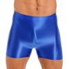 Men Glossy Mid Waist Shorts Elastic Waistband Short Leggings for Yoga Swimwear Sportswear Sleepwear