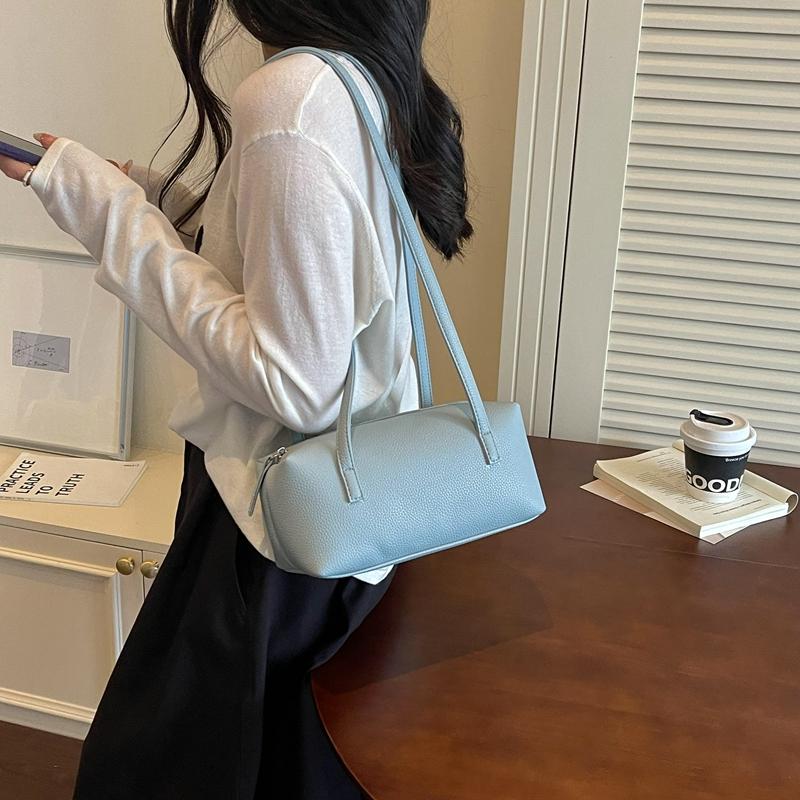 Solid Color Shoulder Bag Large Capacity Underarm Bag