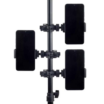 1 Set Slr Camera Phone Holder For Circular Lamp Tripod Phone Live Streaming Bracket Automatic Clamping 360 ° Rotating Bracket
