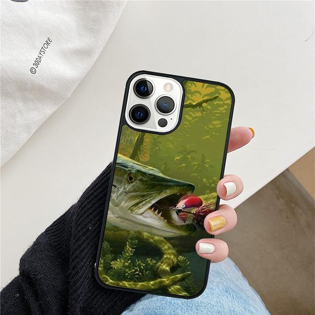 Fishing Painting Phone Case For iPhone 17 Air 15 16 Cover  11 13 14 Pro Max 12 Plus Max Fundas