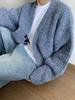 Retro Hong Kong Style Men's Cardigan Sweater: Versatile Casual Knitwear for Autumn and Winter