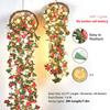 Pink Artificial Sakura Flower Vine LED String Lights Wedding Decoration Garden Arch Hanging Party Home Room Decor Flower Garland