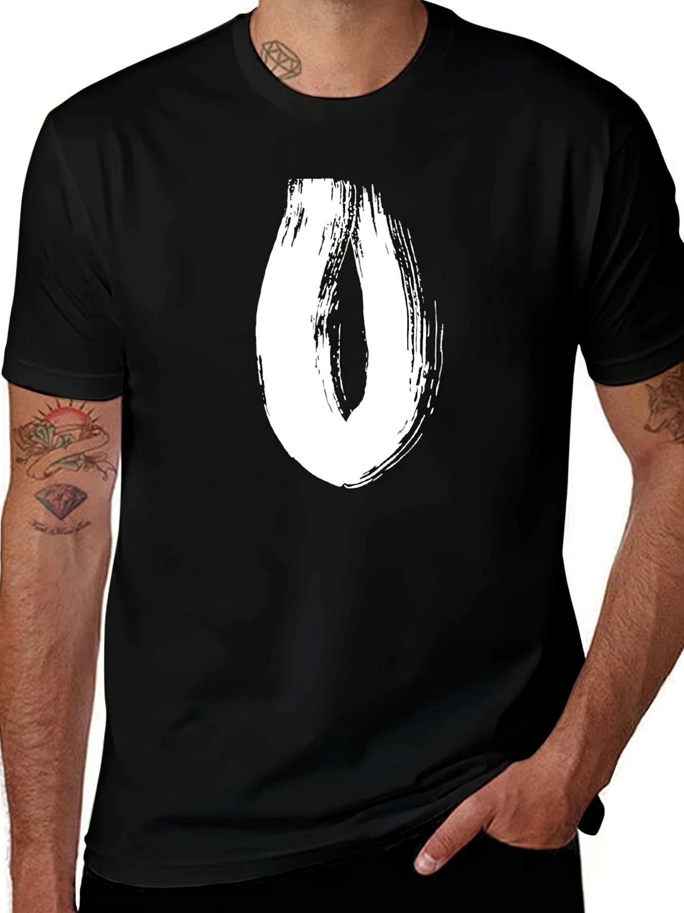 ROBE Men s Black and White Graffiti Print T-Shirt- Crew Neck Short Sleeve Casual T-Shirt XXXL