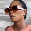 Unique Half Frame Flap Square Sunglasses For Women New Luxury  Gradient Sun Glasses Men Oversized Hip Hop Uv400 Eyewear