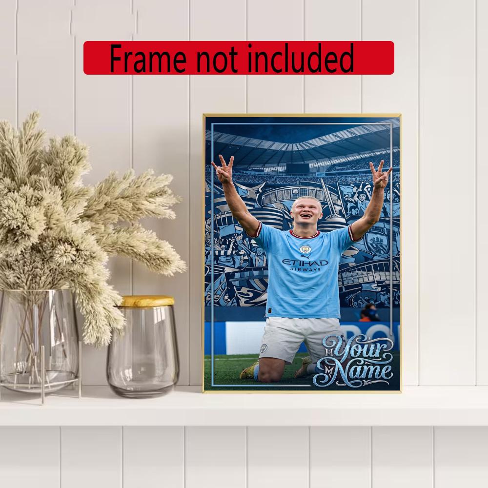 Haaland Customize Your Name Diamond Painting Round Diamond Diy Frameless Holiday Artwork Suitable For Home Office Wall Decoration
