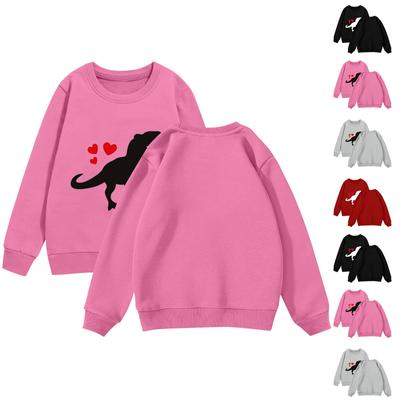 Valentine's Day Girls Round Neck Pullovers For Kids Printed Baby Tops