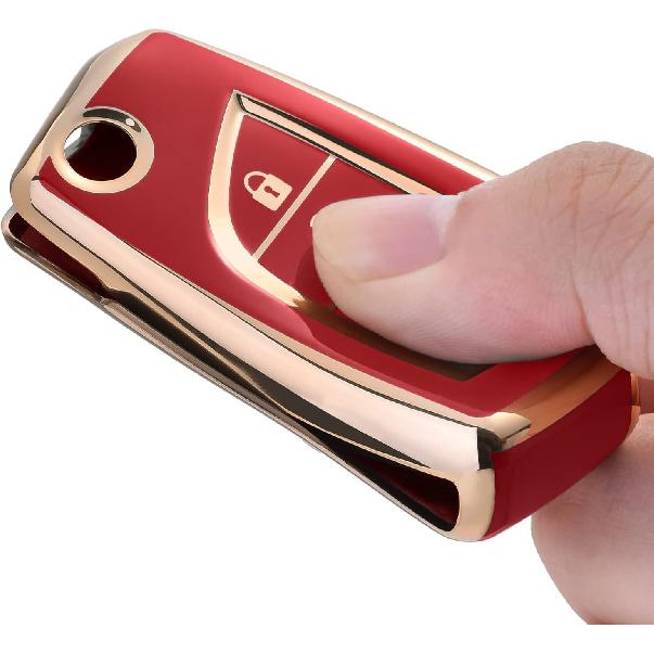 ELOHEI Key Fob Cover for Toyota: Premium Soft TPU Full Protection Case Compatible with 2018-2022 Corolla, Camry, RAV4