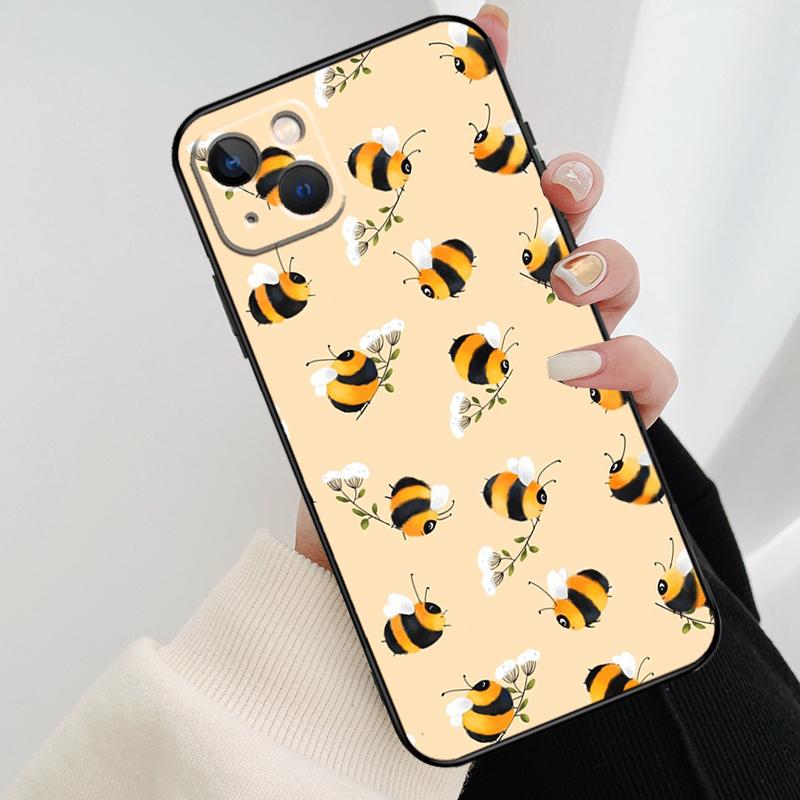 Bee Bumblebee Pattern Phone Case For iPhone 13 14 Pro Max 11 14 Pro Max 12 14 Pro Max mini 6 7 8 Plus SE 2020 Soft Cover