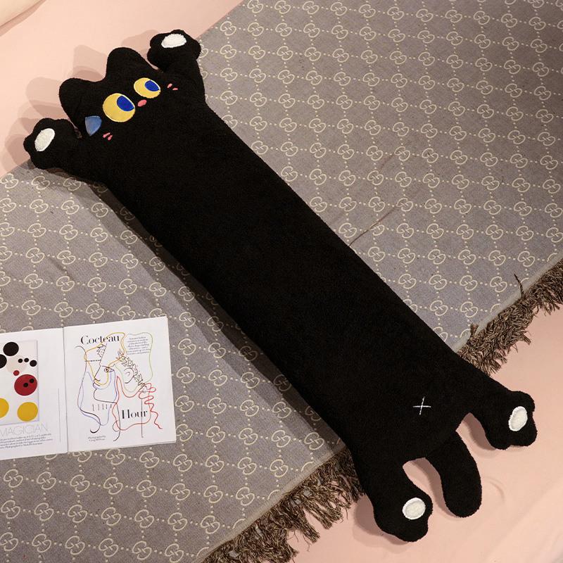 Cartoon Soft Black Cat Long Throw Pillow Plush Toy Doll Dog Dog Doll Home Sofa Pillow Cushion